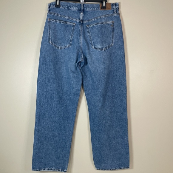 MADEWELL Sz 29 Medium Wash Button Fly Low Slung Straight Jeans 5 Pocket Style - Picture 2 of 8